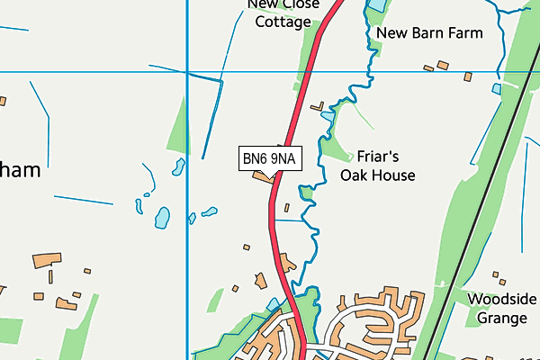BN6 9NA map - OS VectorMap District (Ordnance Survey) BN6 9NA map - OS VectorMap District (Ordnance Survey)