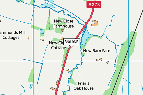 BN6 9NF map - OS VectorMap District (Ordnance Survey) BN6 9NF map - OS VectorMap District (Ordnance Survey)