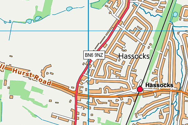 BN6 9NZ map - OS VectorMap District (Ordnance Survey) BN6 9NZ map - OS VectorMap District (Ordnance Survey)