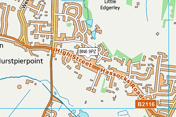 BN6 9PZ map - OS VectorMap District (Ordnance Survey) BN6 9PZ map - OS VectorMap District (Ordnance Survey)