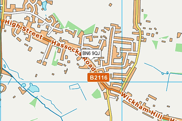 BN6 9QJ map - OS VectorMap District (Ordnance Survey) BN6 9QJ map - OS VectorMap District (Ordnance Survey)