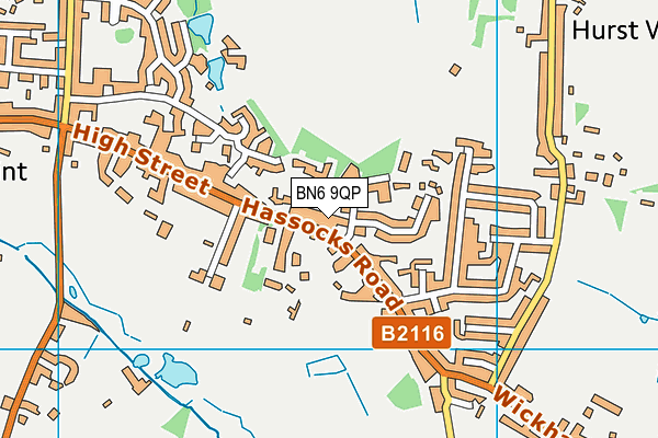 BN6 9QP map - OS VectorMap District (Ordnance Survey) BN6 9QP map - OS VectorMap District (Ordnance Survey)