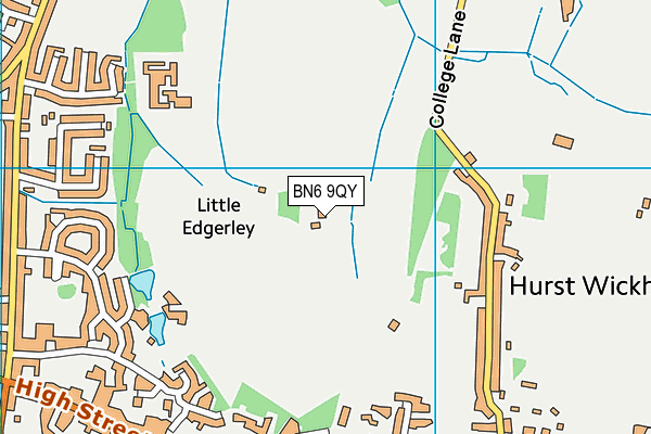 BN6 9QY map - OS VectorMap District (Ordnance Survey) BN6 9QY map - OS VectorMap District (Ordnance Survey)