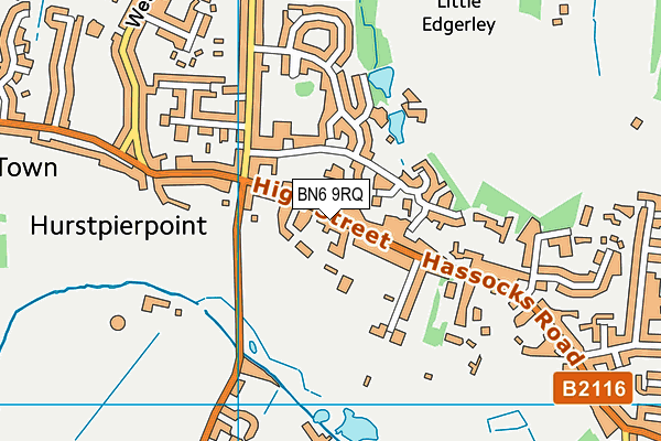 BN6 9RQ map - OS VectorMap District (Ordnance Survey)