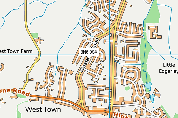 BN6 9SX map - OS VectorMap District (Ordnance Survey) BN6 9SX map - OS VectorMap District (Ordnance Survey)