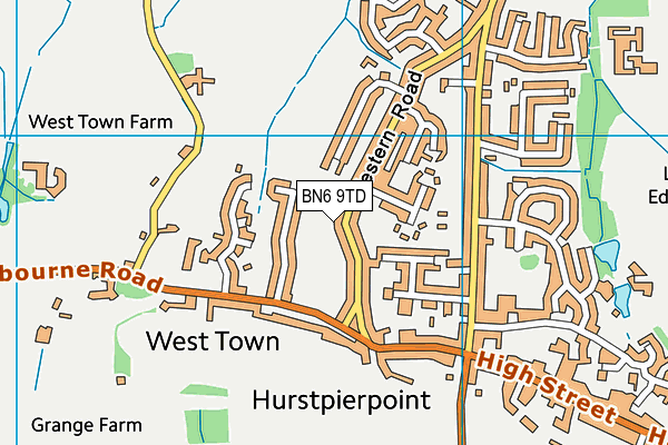 BN6 9TD map - OS VectorMap District (Ordnance Survey) BN6 9TD map - OS VectorMap District (Ordnance Survey)