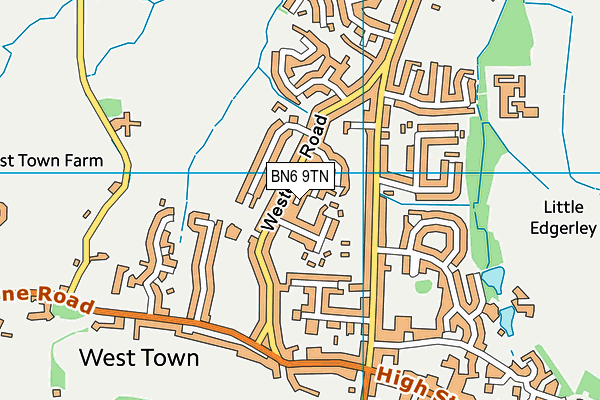 BN6 9TN map - OS VectorMap District (Ordnance Survey) BN6 9TN map - OS VectorMap District (Ordnance Survey)