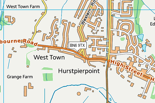 BN6 9TX map - OS VectorMap District (Ordnance Survey) BN6 9TX map - OS VectorMap District (Ordnance Survey)