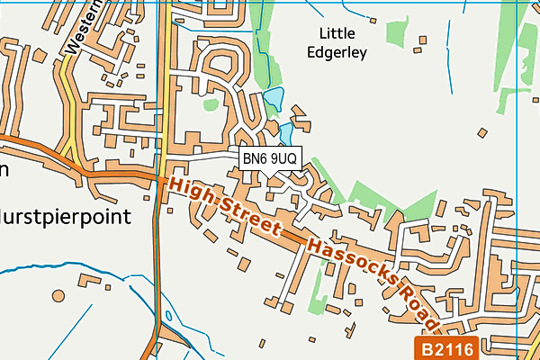 BN6 9UQ map - OS VectorMap District (Ordnance Survey) BN6 9UQ map - OS VectorMap District (Ordnance Survey)