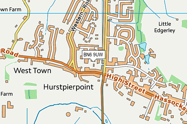BN6 9UW map - OS VectorMap District (Ordnance Survey) BN6 9UW map - OS VectorMap District (Ordnance Survey)