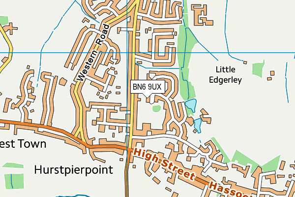 BN6 9UX map - OS VectorMap District (Ordnance Survey)