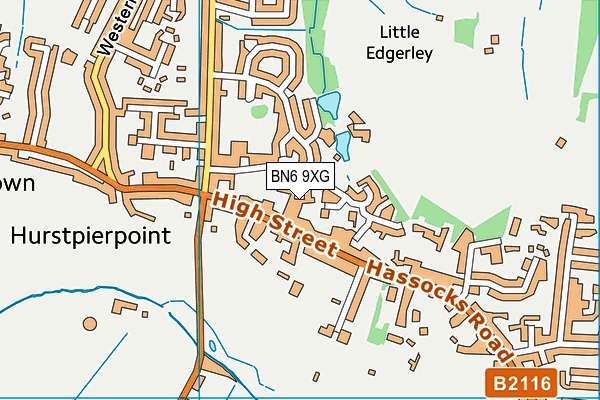 BN6 9XG map - OS VectorMap District (Ordnance Survey) BN6 9XG map - OS VectorMap District (Ordnance Survey)