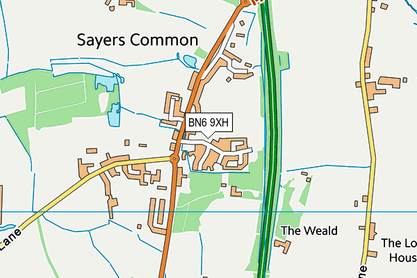 BN6 9XH map - OS VectorMap District (Ordnance Survey) BN6 9XH map - OS VectorMap District (Ordnance Survey)