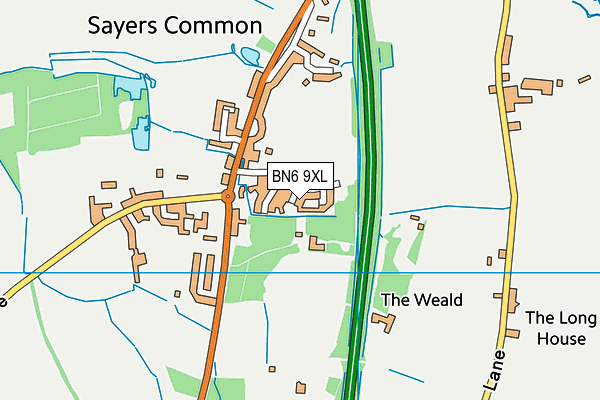 BN6 9XL map - OS VectorMap District (Ordnance Survey) BN6 9XL map - OS VectorMap District (Ordnance Survey)