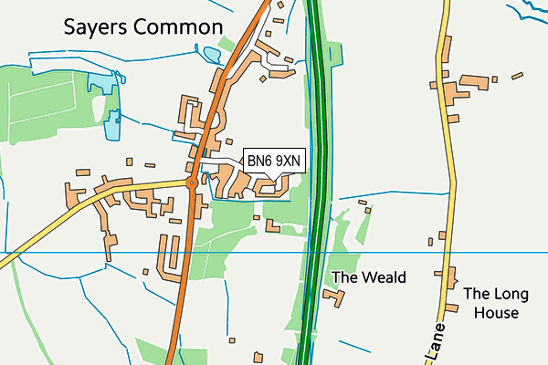 BN6 9XN map - OS VectorMap District (Ordnance Survey)
