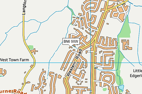 BN6 9XW map - OS VectorMap District (Ordnance Survey) BN6 9XW map - OS VectorMap District (Ordnance Survey)