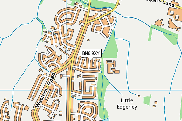 BN6 9XY map - OS VectorMap District (Ordnance Survey) BN6 9XY map - OS VectorMap District (Ordnance Survey)