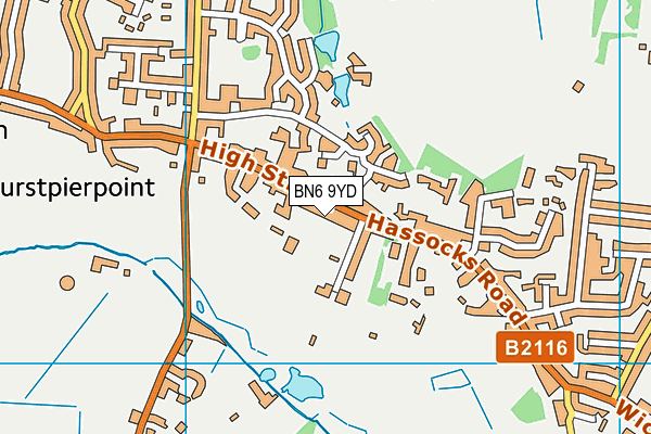 BN6 9YD map - OS VectorMap District (Ordnance Survey) BN6 9YD map - OS VectorMap District (Ordnance Survey)