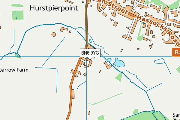 BN6 9YG map - OS VectorMap District (Ordnance Survey) BN6 9YG map - OS VectorMap District (Ordnance Survey)