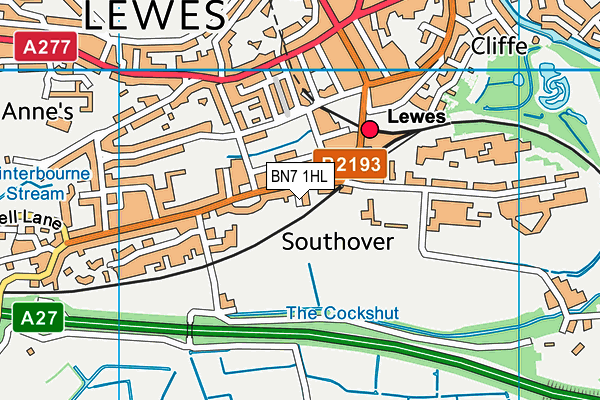 BN7 1HL map - OS VectorMap District (Ordnance Survey)