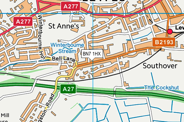 BN7 1HX map - OS VectorMap District (Ordnance Survey)
