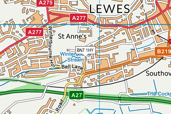 BN7 1HY map - OS VectorMap District (Ordnance Survey) BN7 1HY map - OS VectorMap District (Ordnance Survey)