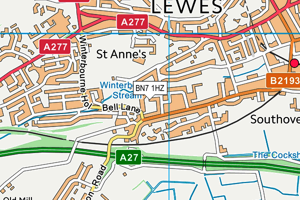 BN7 1HZ map - OS VectorMap District (Ordnance Survey)