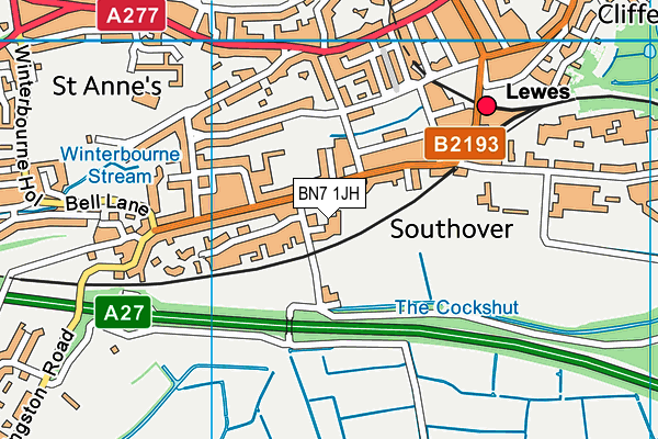 BN7 1JH map - OS VectorMap District (Ordnance Survey)