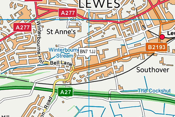 BN7 1JJ map - OS VectorMap District (Ordnance Survey) BN7 1JJ map - OS VectorMap District (Ordnance Survey)