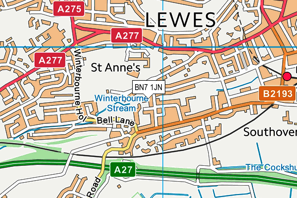 BN7 1JN map - OS VectorMap District (Ordnance Survey) BN7 1JN map - OS VectorMap District (Ordnance Survey)