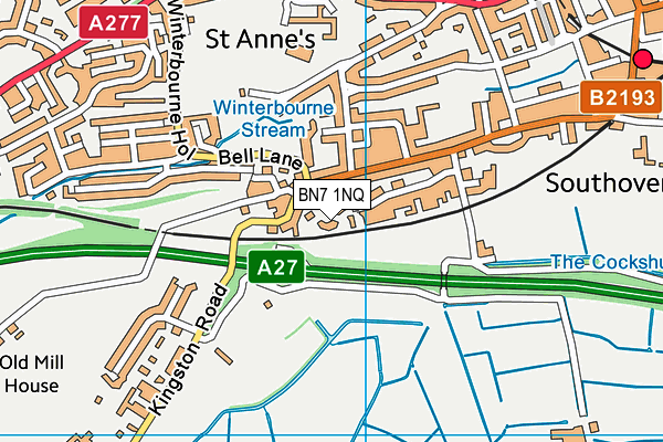 BN7 1NQ map - OS VectorMap District (Ordnance Survey) BN7 1NQ map - OS VectorMap District (Ordnance Survey)