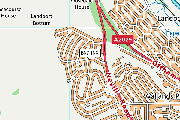 BN7 1NX map - OS VectorMap District (Ordnance Survey)