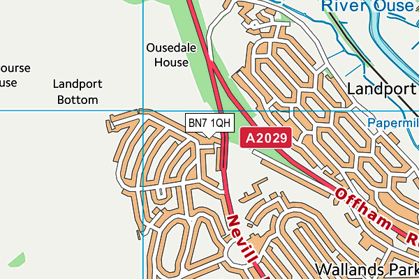 BN7 1QH map - OS VectorMap District (Ordnance Survey)