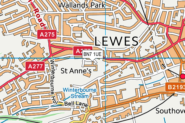BN7 1UE map - OS VectorMap District (Ordnance Survey) BN7 1UE map - OS VectorMap District (Ordnance Survey)