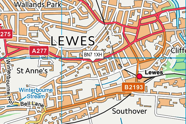 BN7 1XH map - OS VectorMap District (Ordnance Survey)