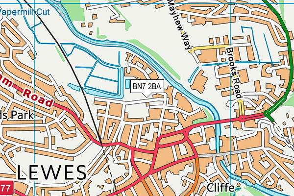 BN7 2BA map - OS VectorMap District (Ordnance Survey) BN7 2BA map - OS VectorMap District (Ordnance Survey)