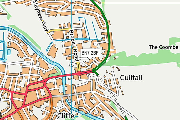 BN7 2BF map - OS VectorMap District (Ordnance Survey) BN7 2BF map - OS VectorMap District (Ordnance Survey)