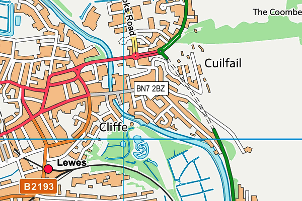 BN7 2BZ map - OS VectorMap District (Ordnance Survey) BN7 2BZ map - OS VectorMap District (Ordnance Survey)
