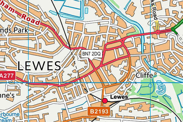 BN7 2DQ map - OS VectorMap District (Ordnance Survey) BN7 2DQ map - OS VectorMap District (Ordnance Survey)