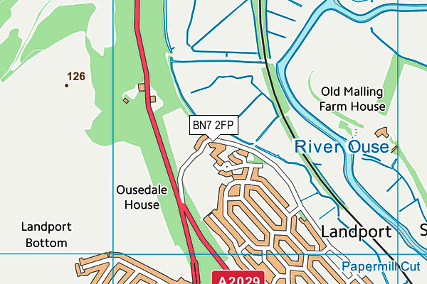 BN7 2FP map - OS VectorMap District (Ordnance Survey) BN7 2FP map - OS VectorMap District (Ordnance Survey)