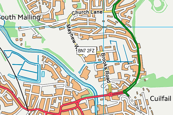 BN7 2FZ map - OS VectorMap District (Ordnance Survey) BN7 2FZ map - OS VectorMap District (Ordnance Survey)