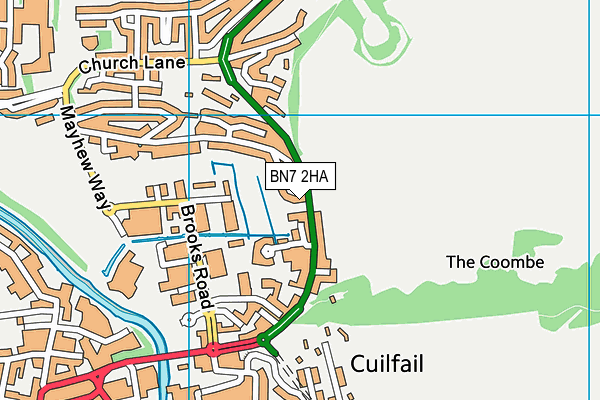 BN7 2HA map - OS VectorMap District (Ordnance Survey) BN7 2HA map - OS VectorMap District (Ordnance Survey)