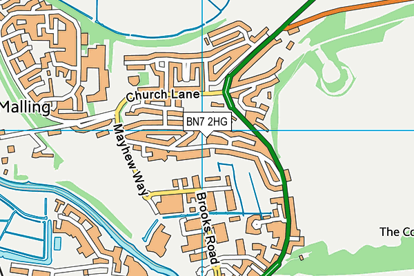 BN7 2HG map - OS VectorMap District (Ordnance Survey) BN7 2HG map - OS VectorMap District (Ordnance Survey)