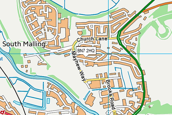 BN7 2HQ map - OS VectorMap District (Ordnance Survey) BN7 2HQ map - OS VectorMap District (Ordnance Survey)