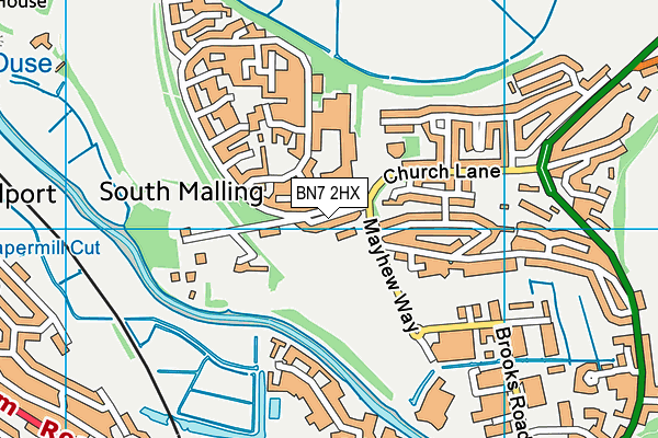 BN7 2HX map - OS VectorMap District (Ordnance Survey) BN7 2HX map - OS VectorMap District (Ordnance Survey)