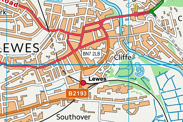BN7 2LB map - OS VectorMap District (Ordnance Survey) BN7 2LB map - OS VectorMap District (Ordnance Survey)