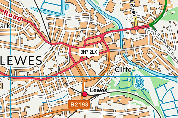 BN7 2LX map - OS VectorMap District (Ordnance Survey) BN7 2LX map - OS VectorMap District (Ordnance Survey)