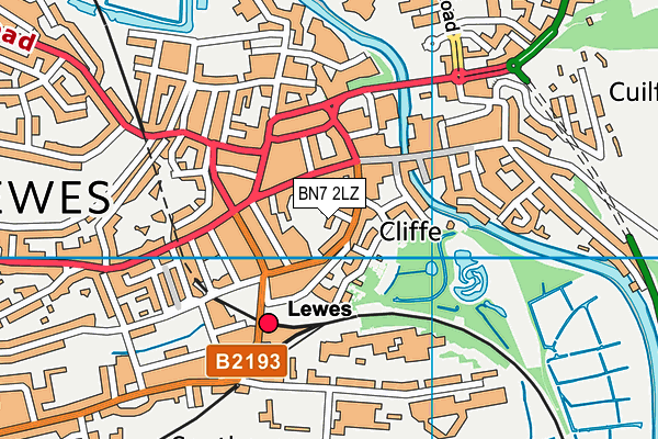 BN7 2LZ map - OS VectorMap District (Ordnance Survey) BN7 2LZ map - OS VectorMap District (Ordnance Survey)