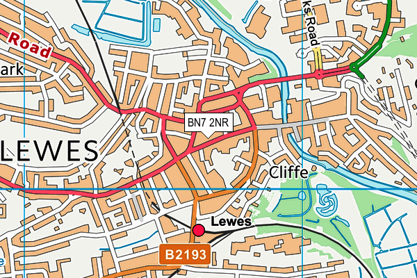 BN7 2NR map - OS VectorMap District (Ordnance Survey) BN7 2NR map - OS VectorMap District (Ordnance Survey)