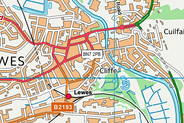 BN7 2PB map - OS VectorMap District (Ordnance Survey)